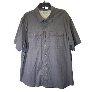 SIERRA DESIGN Men size XXL Gray short sleeve tech work outdoors button up shirt